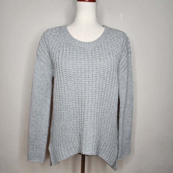 Eileen Fisher The Fisher Project Gray Crew Neck High Low Sweater Size Small - Picture 1 of 12